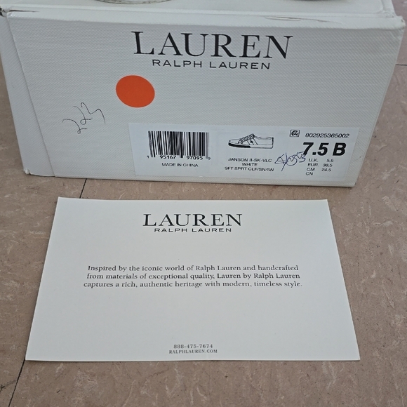 Lauren Ralph Lauren White and Navy Sneakers - Picture 7 of 7